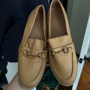 A New Day Camel Loafers with Gold Accent